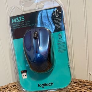 Logitech M325 Wireless Mouse - Metallic Blue - NEW